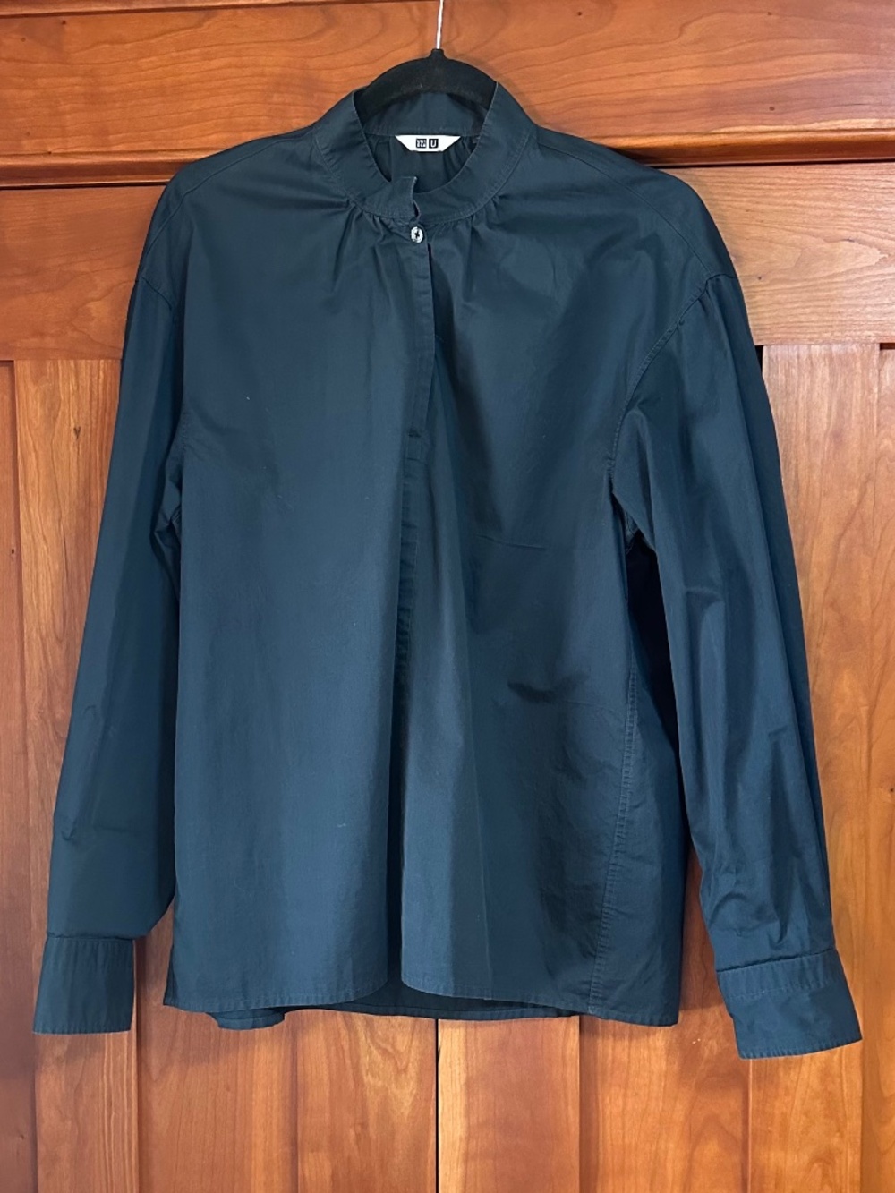 Uniqlo 100% Cotton Navy Blue Blouse Size Medium